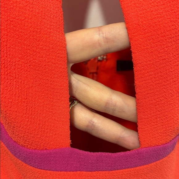 BCBGMaxAzria Vibrant Orange and Purple Maxi Dress - Picture 6 of 14